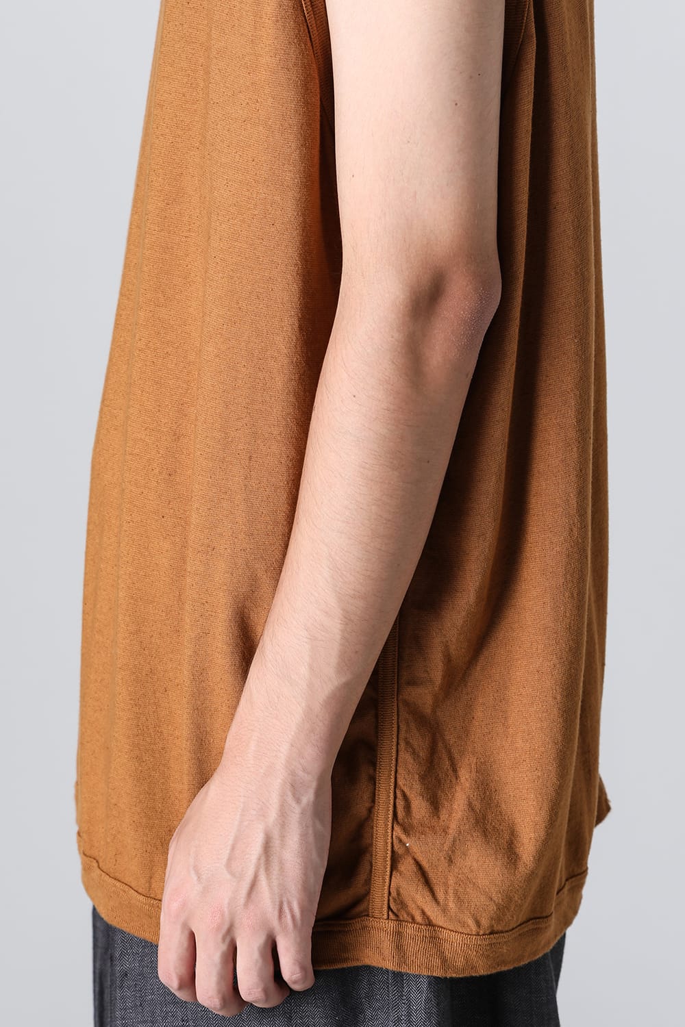 SLEEVELESS TEE Cotton Hemp Jersey COPPER BROWN