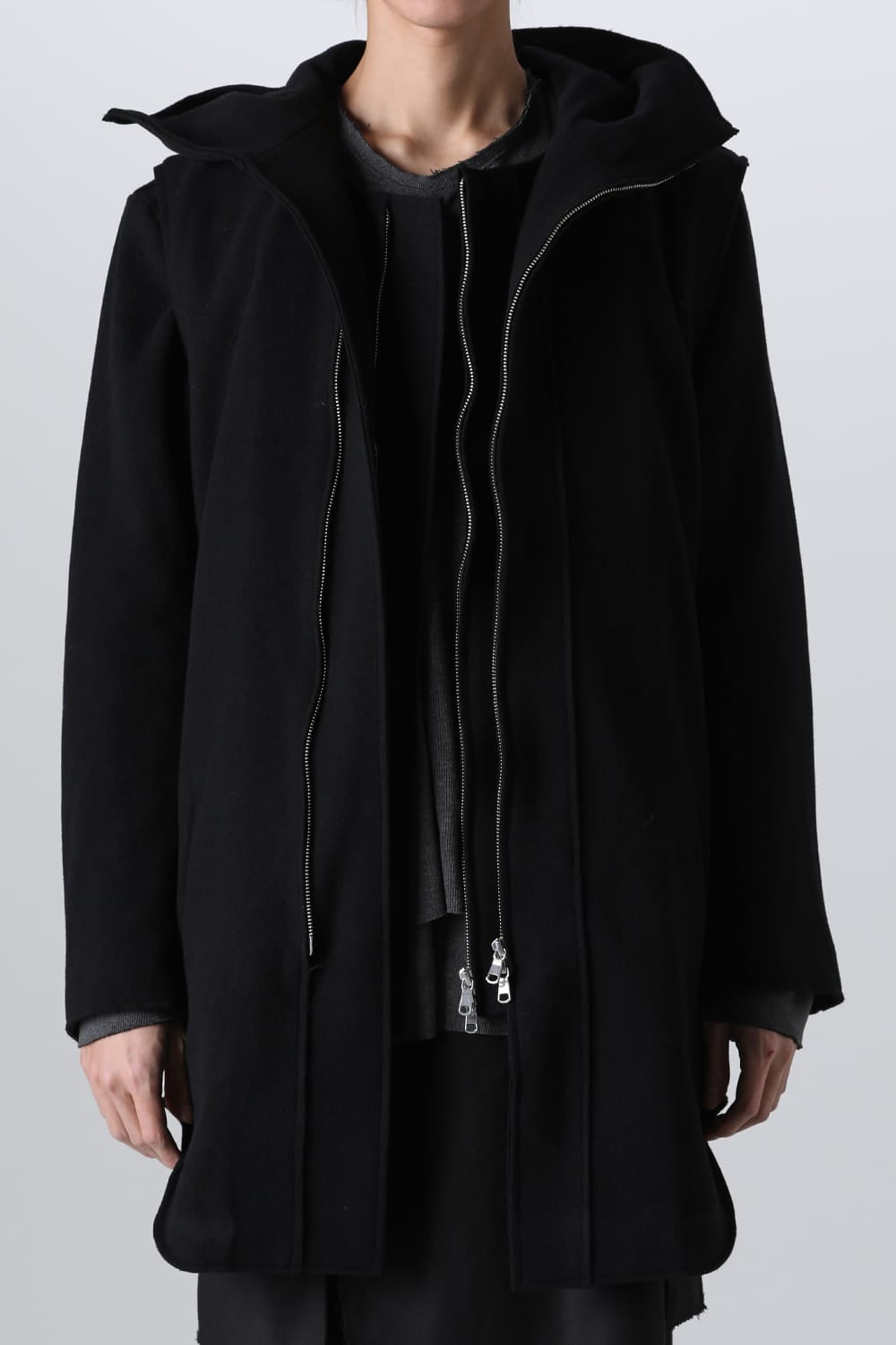 Convertible Rider-Sleeveless Coat Black