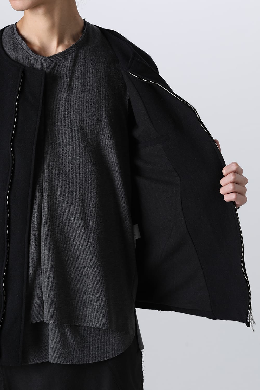 Convertible Rider-Sleeveless Coat Black