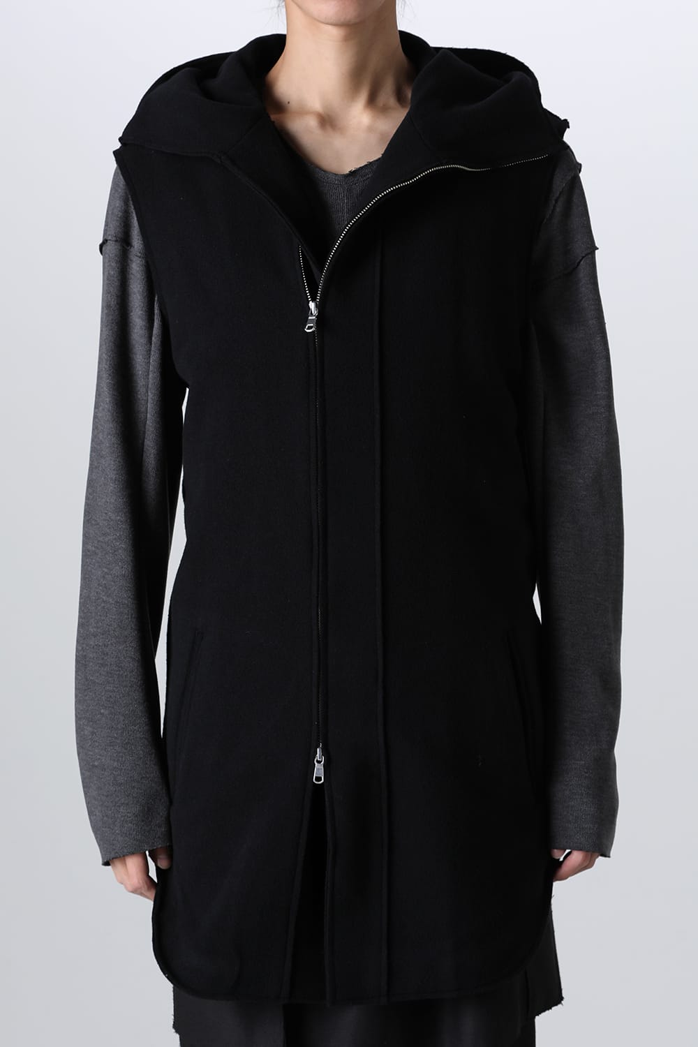 Convertible Rider-Sleeveless Coat Black