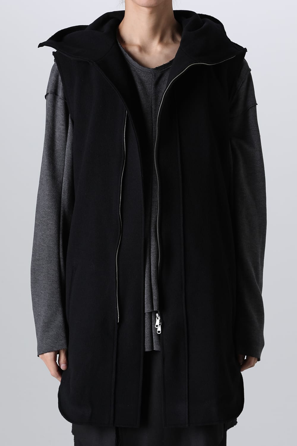 Convertible Rider-Sleeveless Coat Black