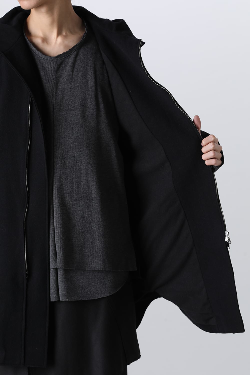 Convertible Rider-Sleeveless Coat Black