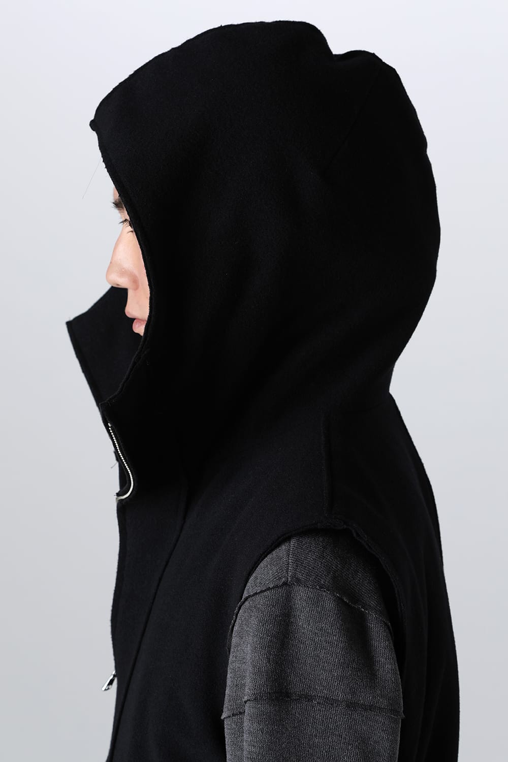 Convertible Rider-Sleeveless Coat Black