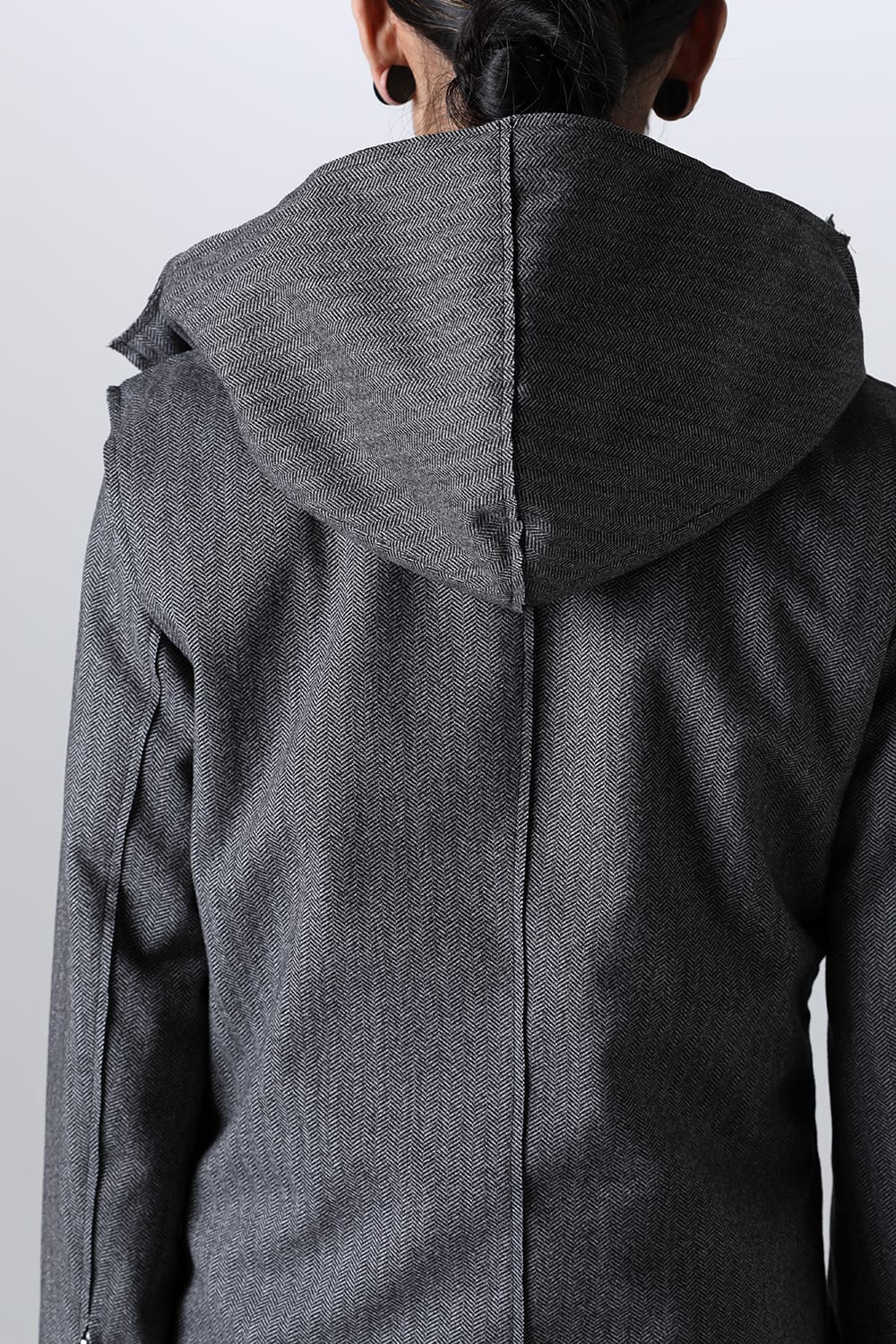 Convertible Rider-Sleeveless Coat Herringbone