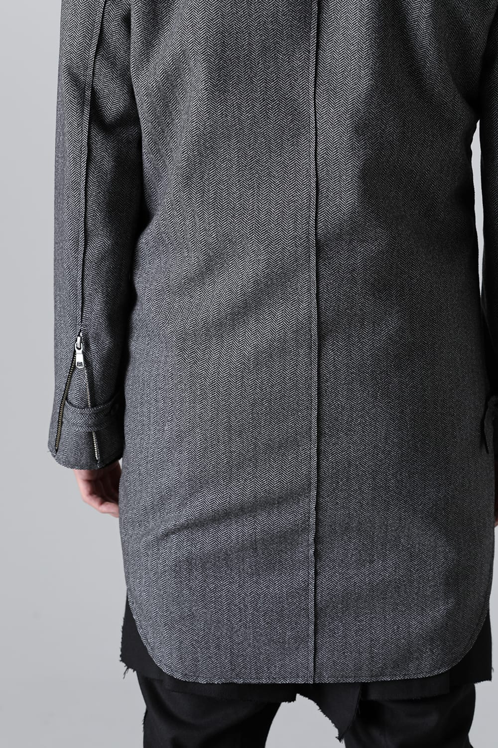 Convertible Rider-Sleeveless Coat Herringbone