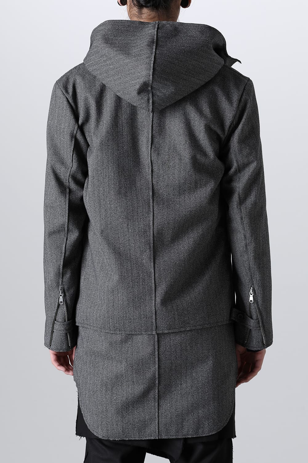 Convertible Rider-Sleeveless Coat Herringbone