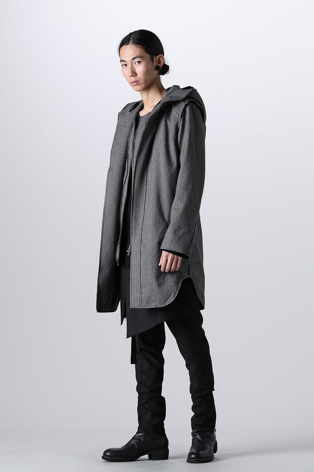 Convertible Rider-Sleeveless Coat Herringbone