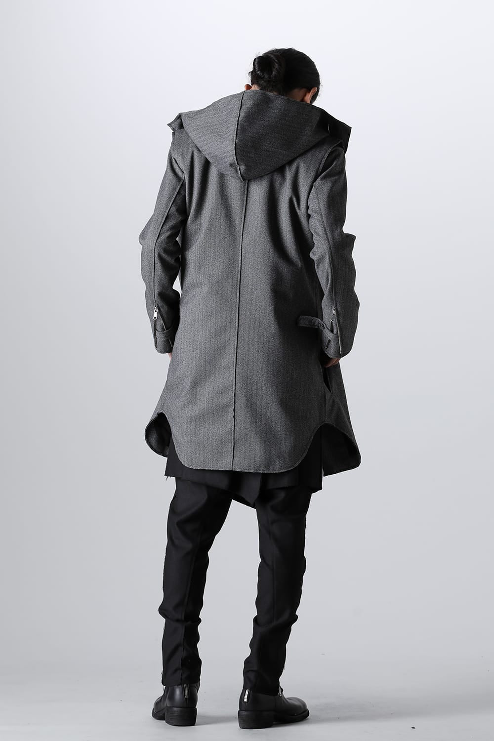 Convertible Rider-Sleeveless Coat Herringbone