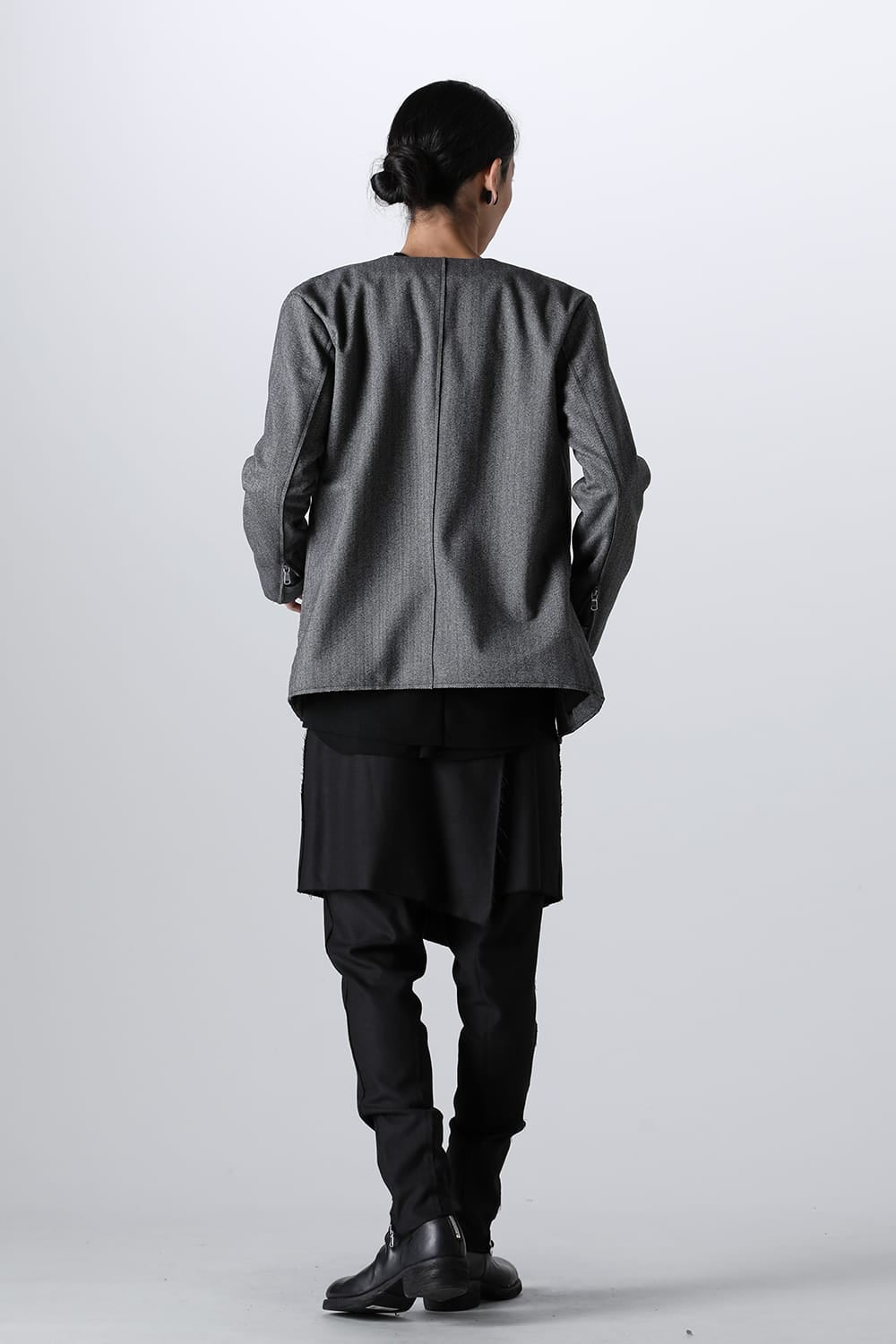 Convertible Rider-Sleeveless Coat Herringbone