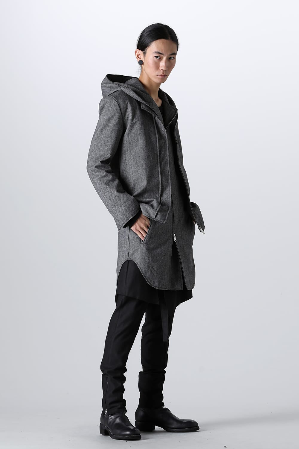 Convertible Rider-Sleeveless Coat Herringbone