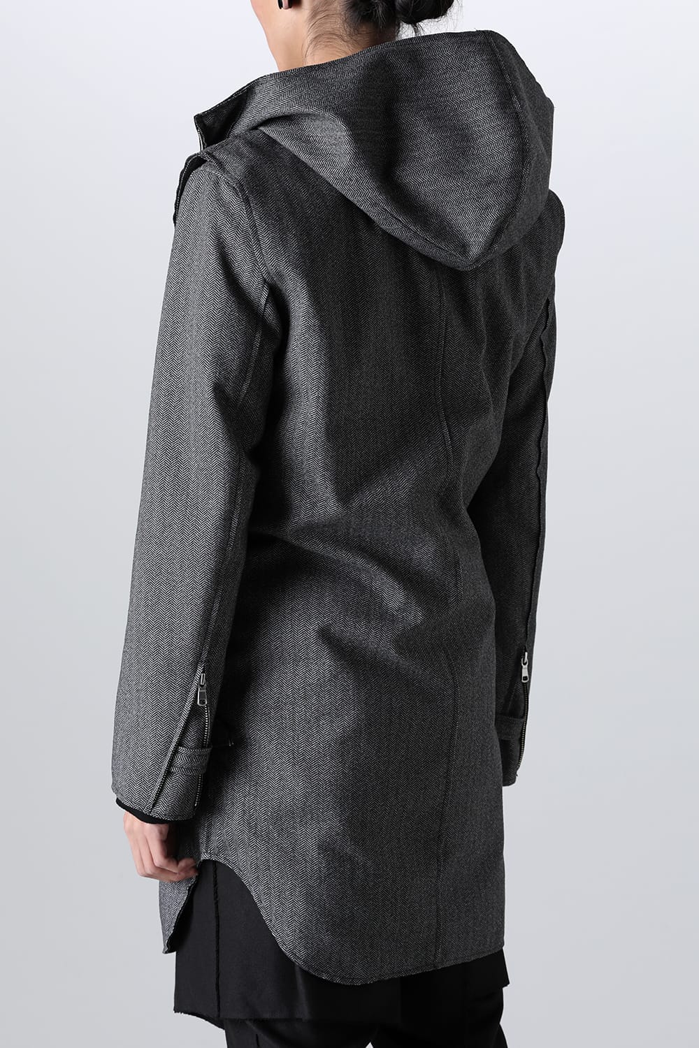 Convertible Rider-Sleeveless Coat Herringbone