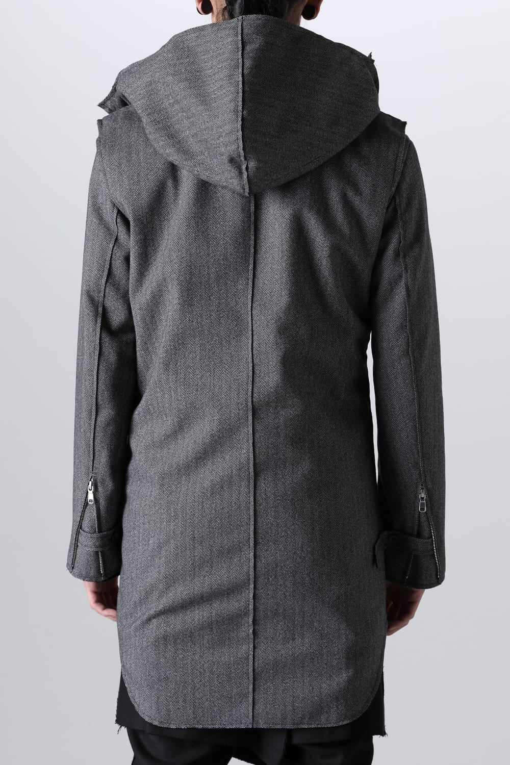 Convertible Rider-Sleeveless Coat Herringbone