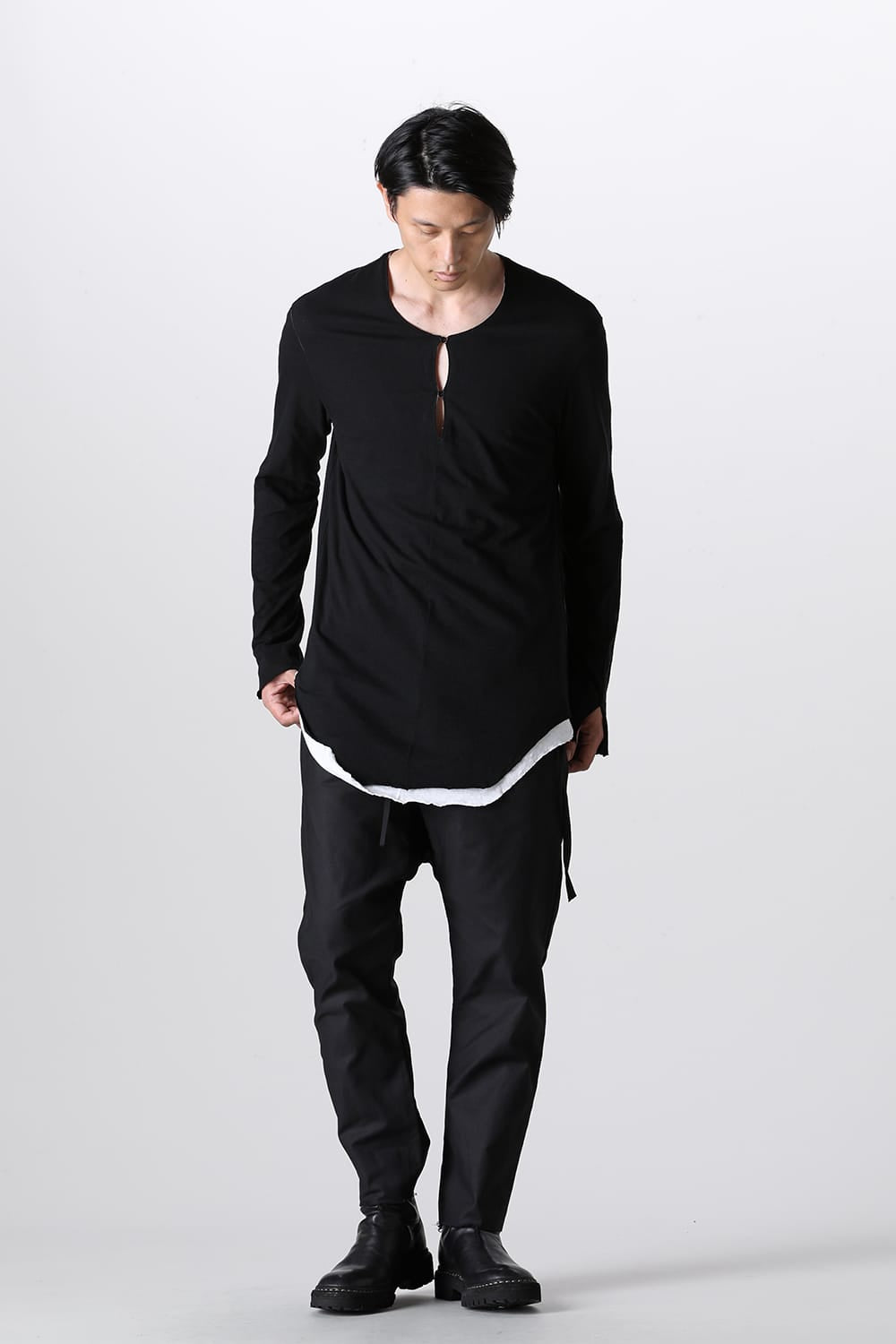 LAYERED TUNIC CUTSEW Black/White
