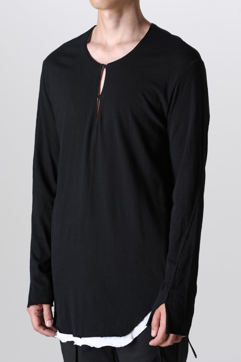 LAYERED TUNIC CUTSEW Black/White