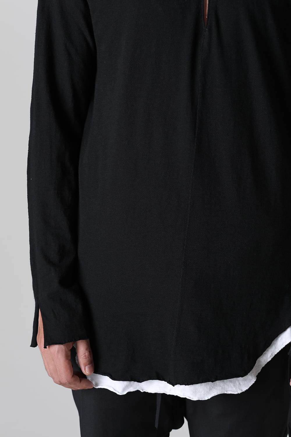 LAYERED TUNIC CUTSEW Black/White