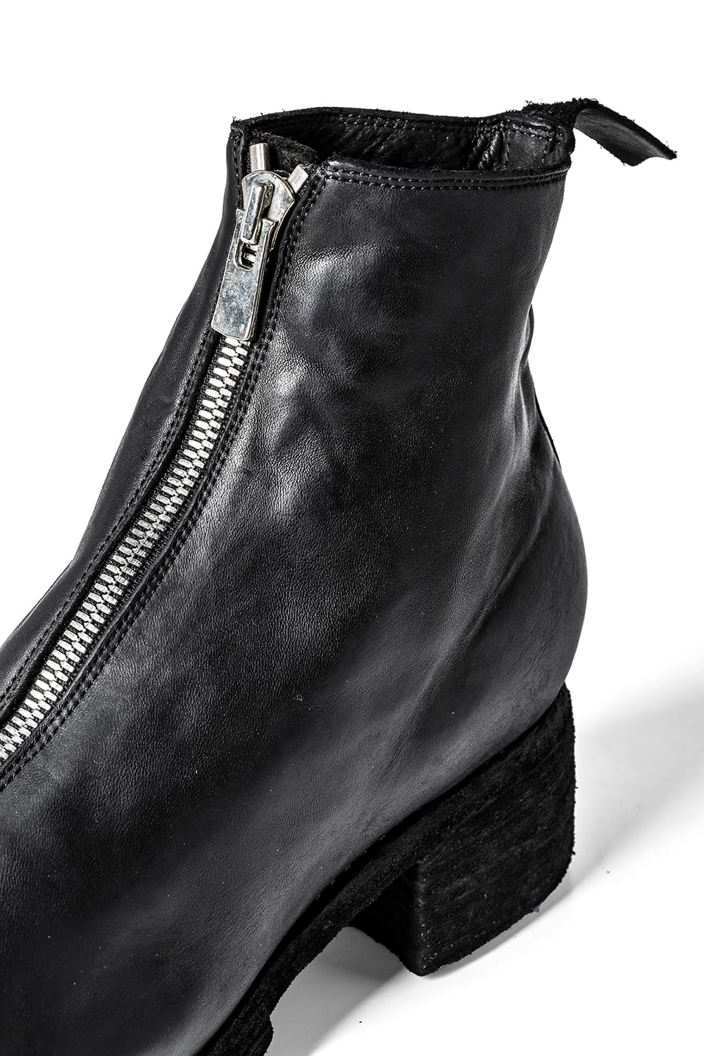 Front Zip Double Sole Boots  - Horse Full Grain Leather