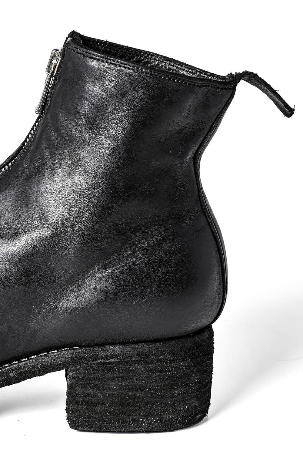 Front Zip Double Sole Boots  - Horse Full Grain Leather