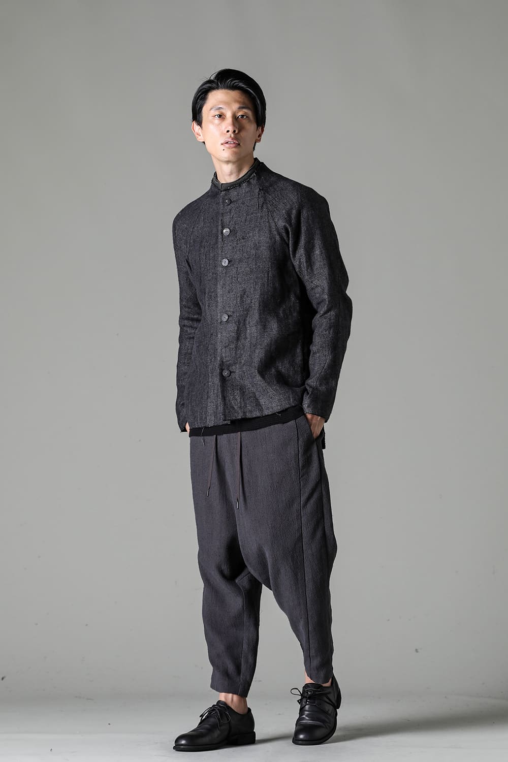 ドロップクロッチパンツ シルク/リネン