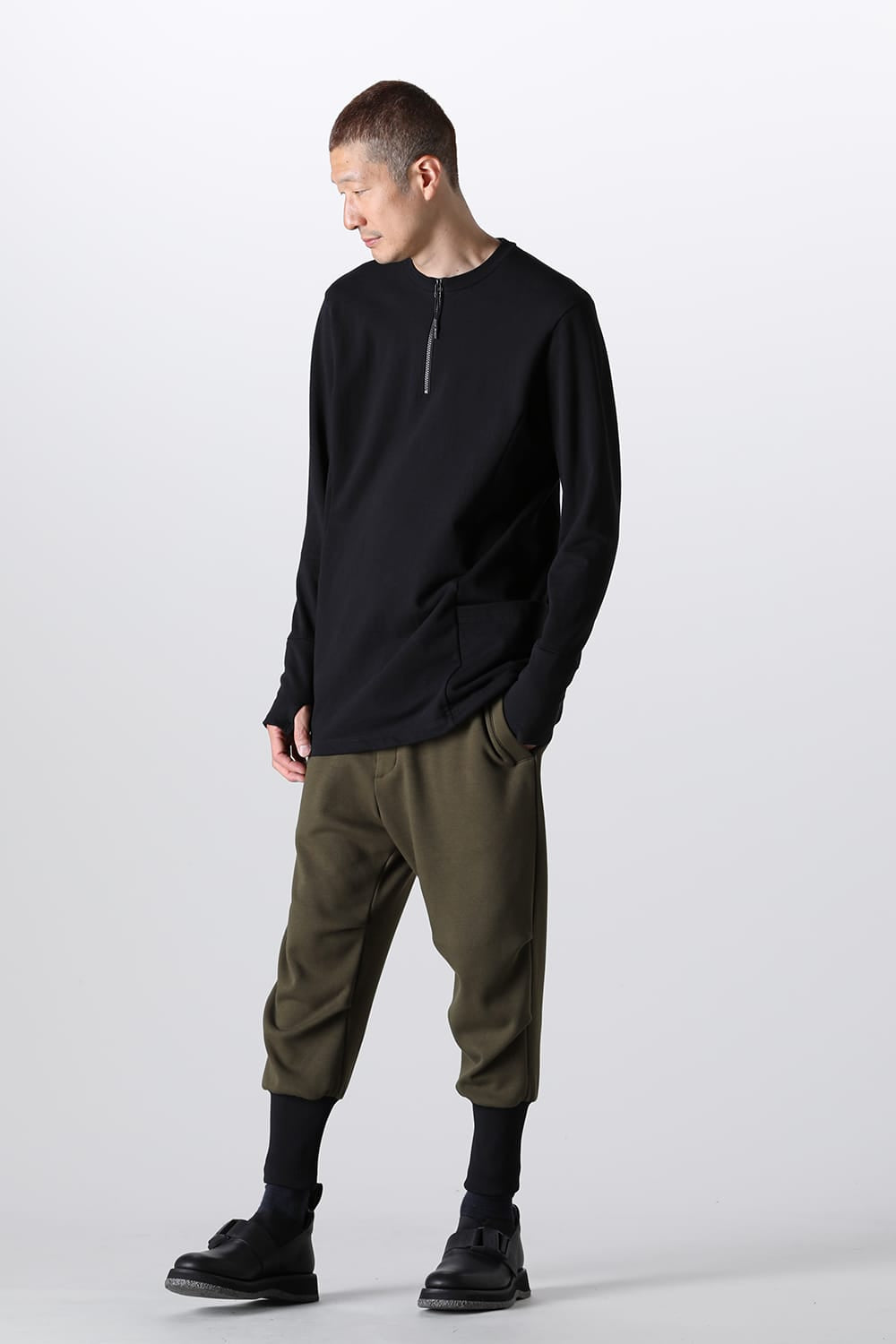 Henry Zip Up Jersey Black