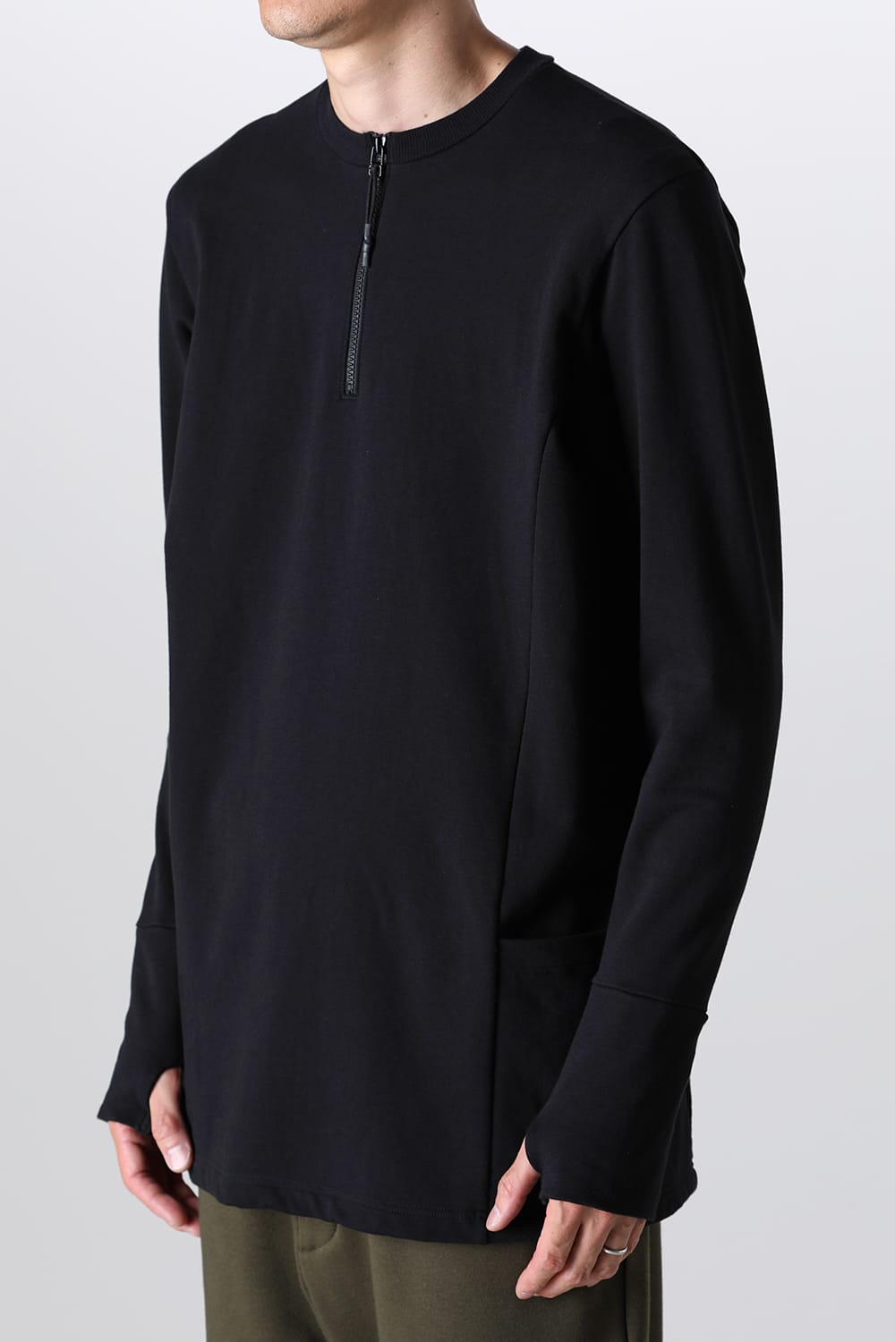 Henry Zip Up Jersey Black