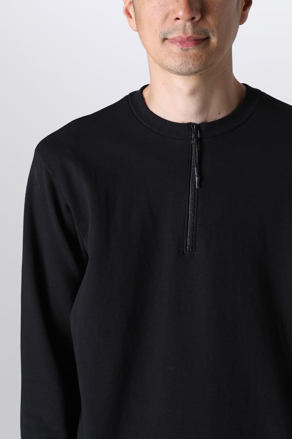 Henry Zip Up Jersey Black