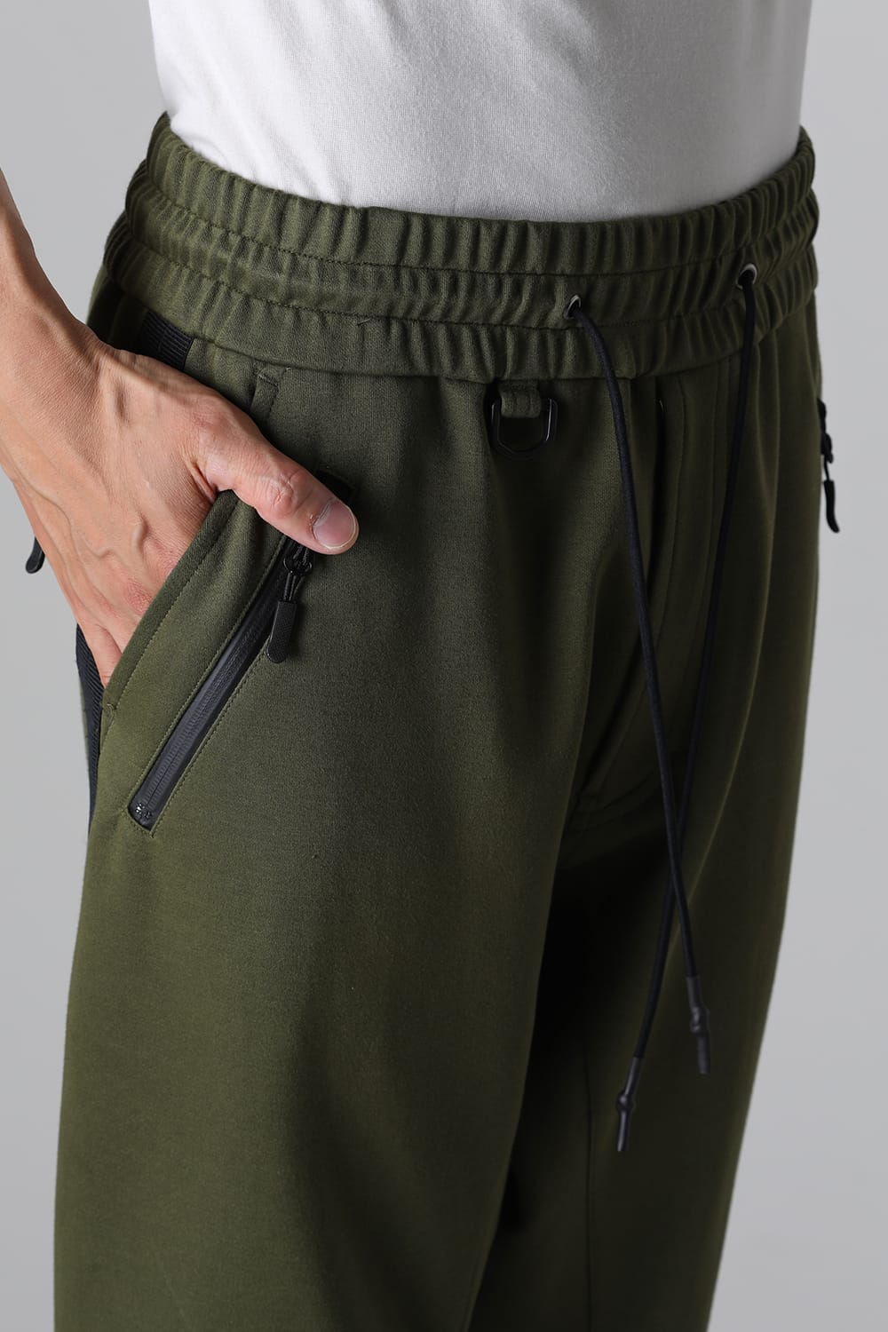 ライン ジャージーパンツ カーキ