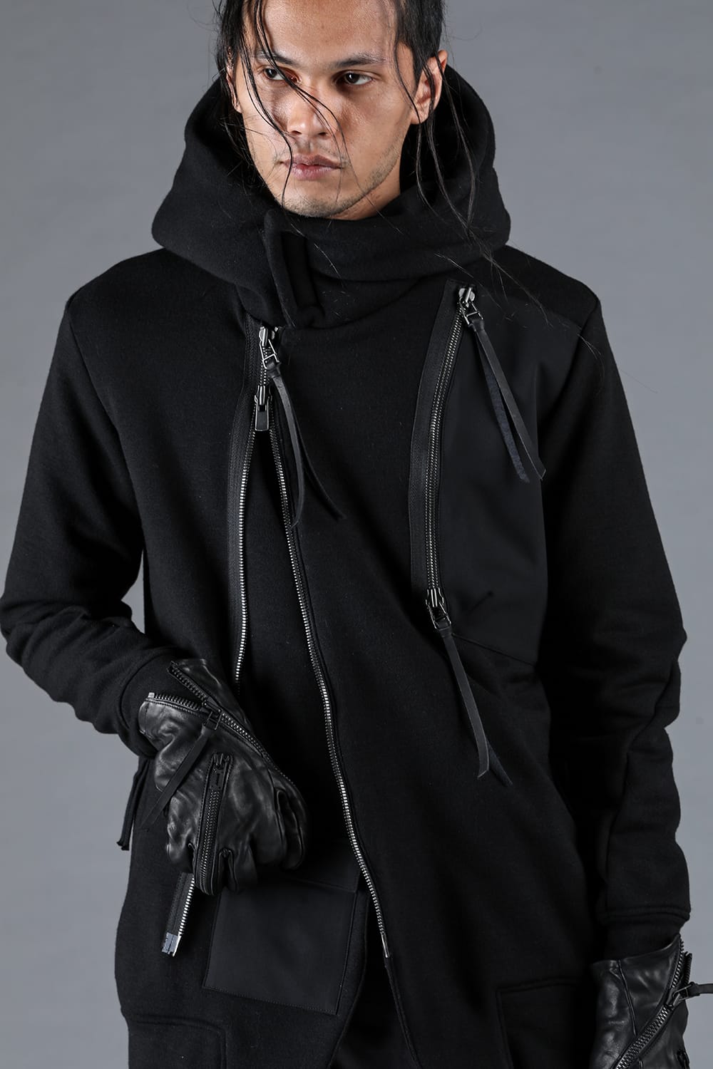 Wool Untwisted Yarn Backed Double-breasted Hooded Jacket