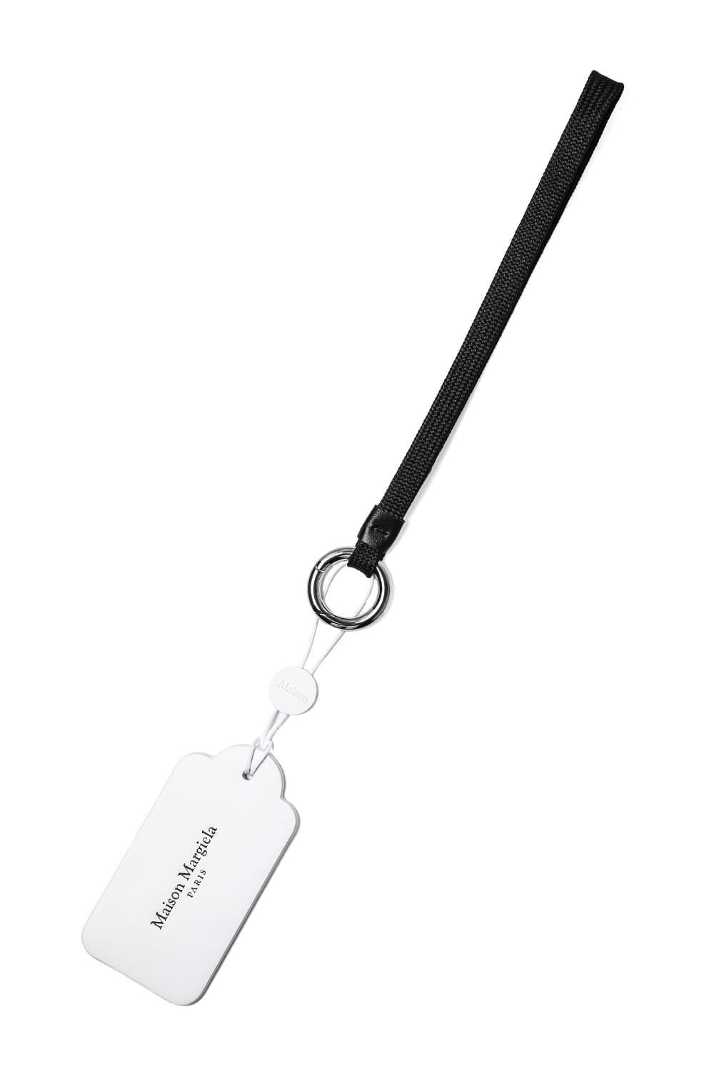 Tag Key Ring With Short Lace White