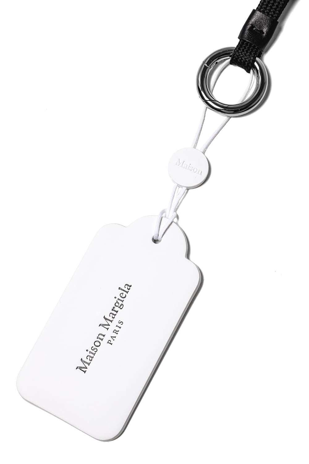 Tag Key Ring With Short Lace White