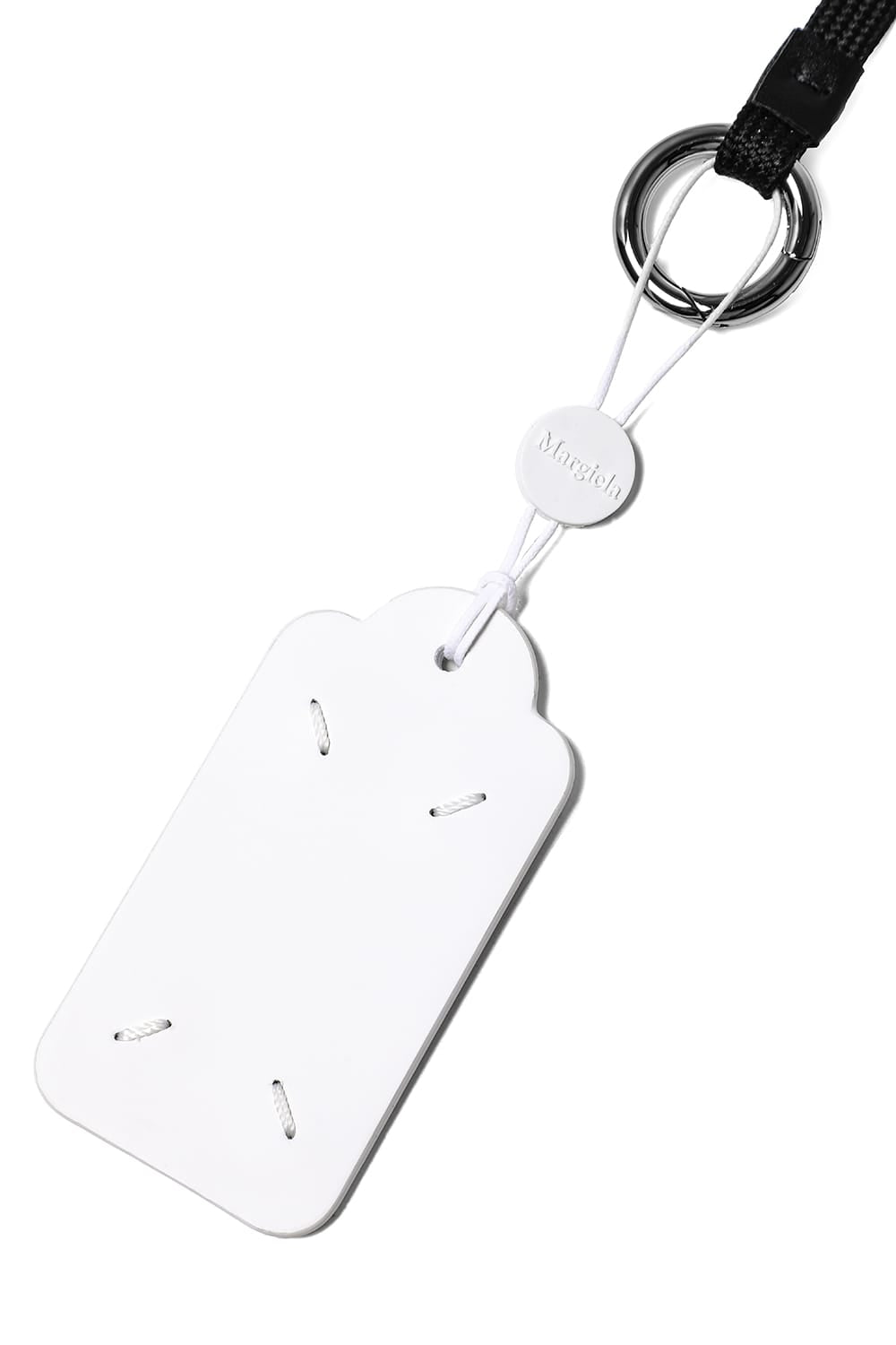 Tag Key Ring With Short Lace White