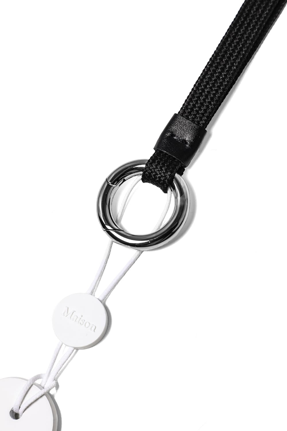 Tag Key Ring With Short Lace White