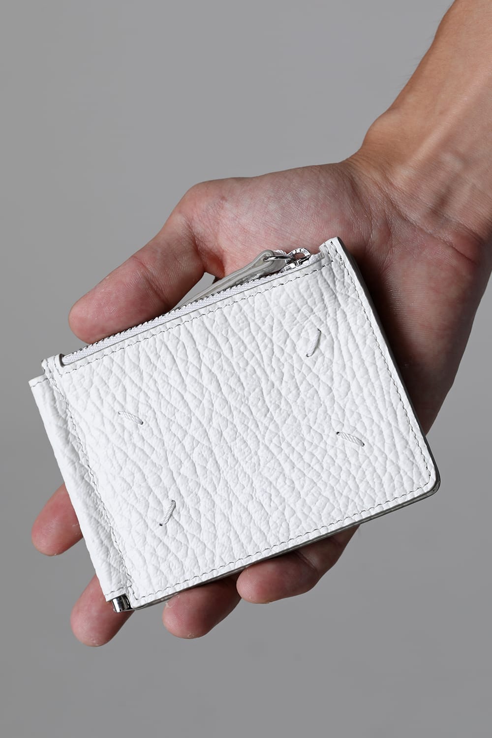 Wallet Slim 2 Pincer GRAINY LEATHER  White