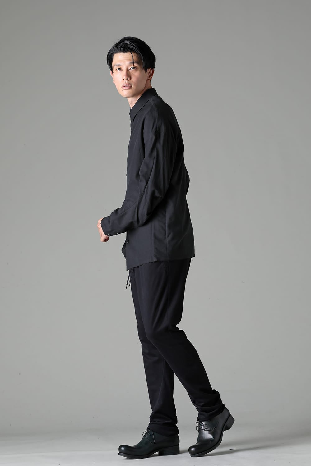 シャツ ルーズフィット サンドブラスト シルク コットン