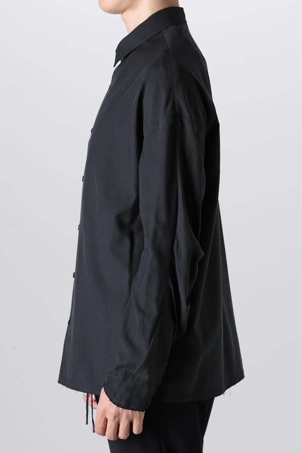 シャツ ルーズフィット サンドブラスト シルク コットン