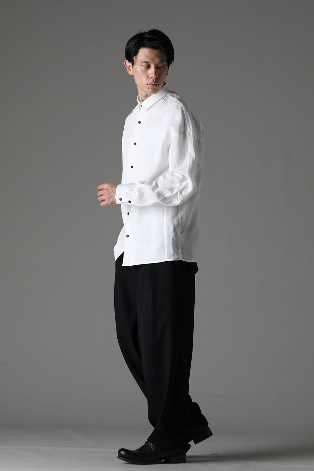 シャツ ルーズフィット コットン リネン ホワイト