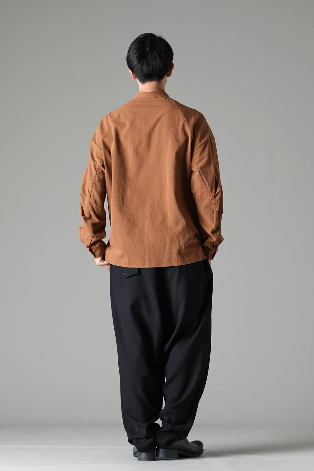 シャツ ルーズフィット コットン リネン ウィスキー