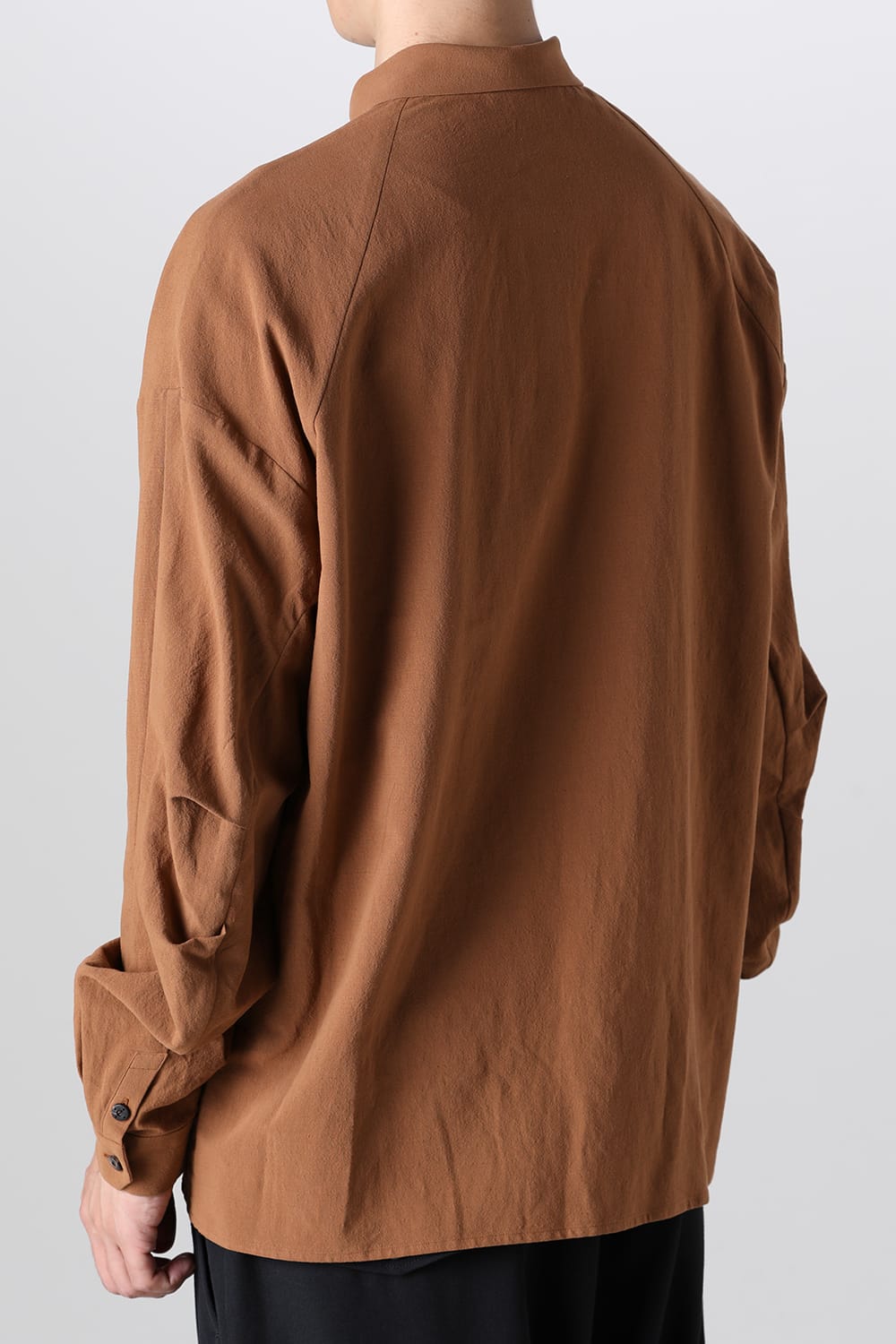 シャツ ルーズフィット コットン リネン ウィスキー