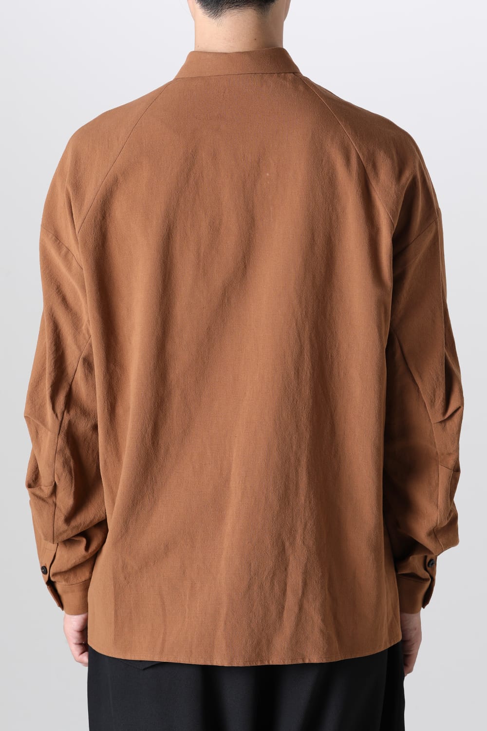 シャツ ルーズフィット コットン リネン ウィスキー