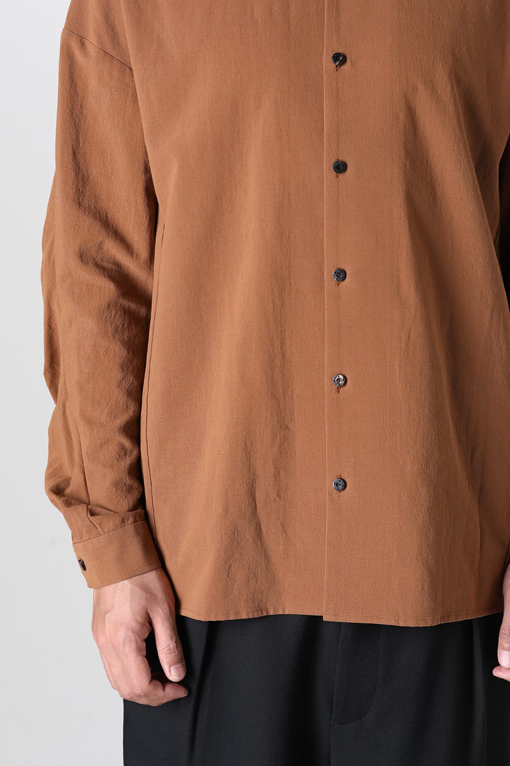 シャツ ルーズフィット コットン リネン ウィスキー