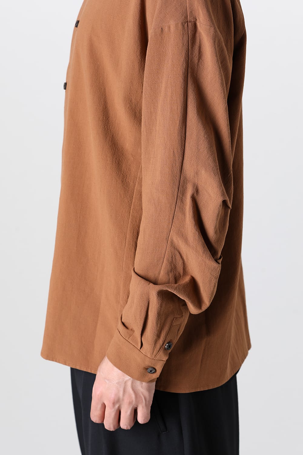 シャツ ルーズフィット コットン リネン ウィスキー