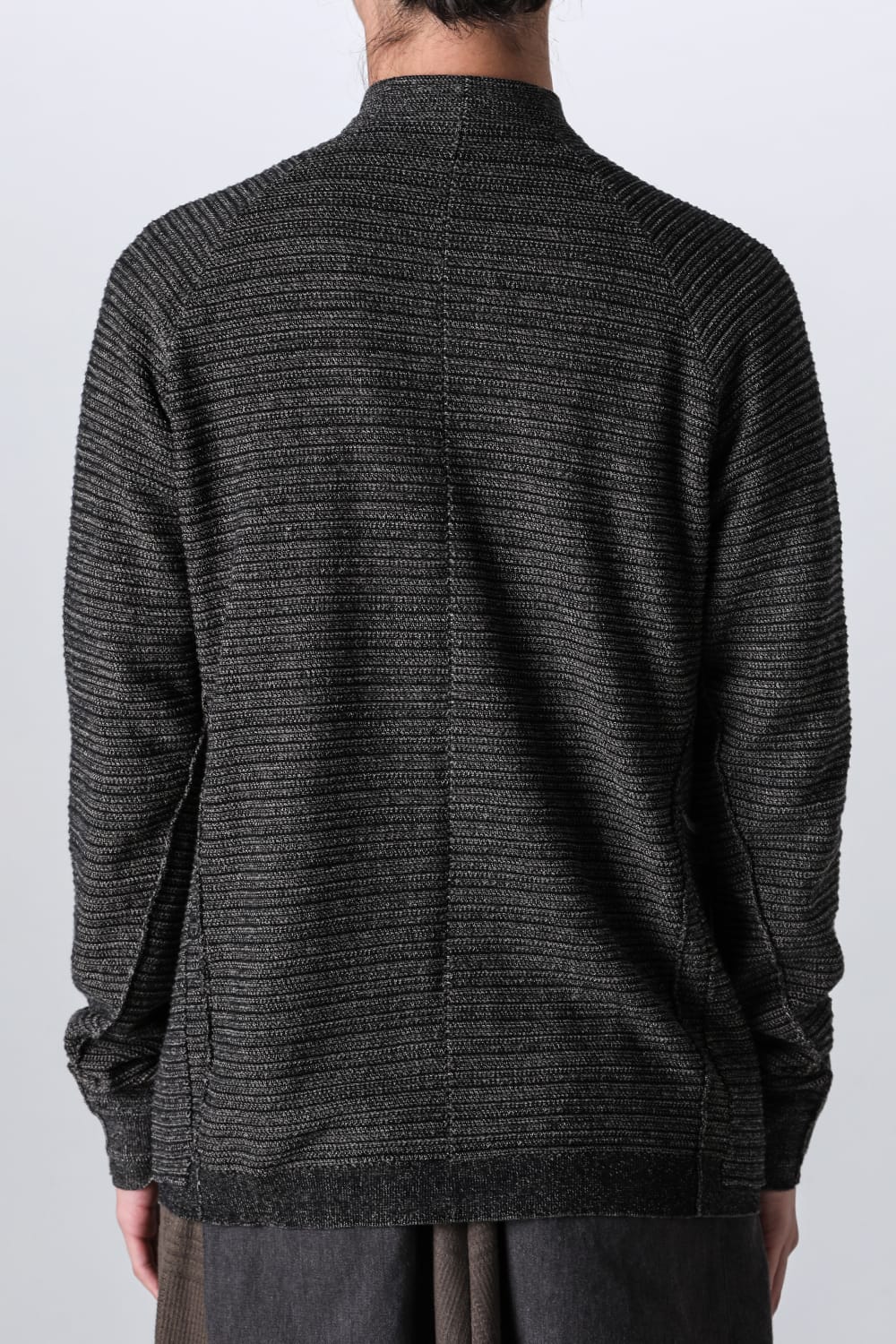 Knit jacket High twist cotton stripe Black