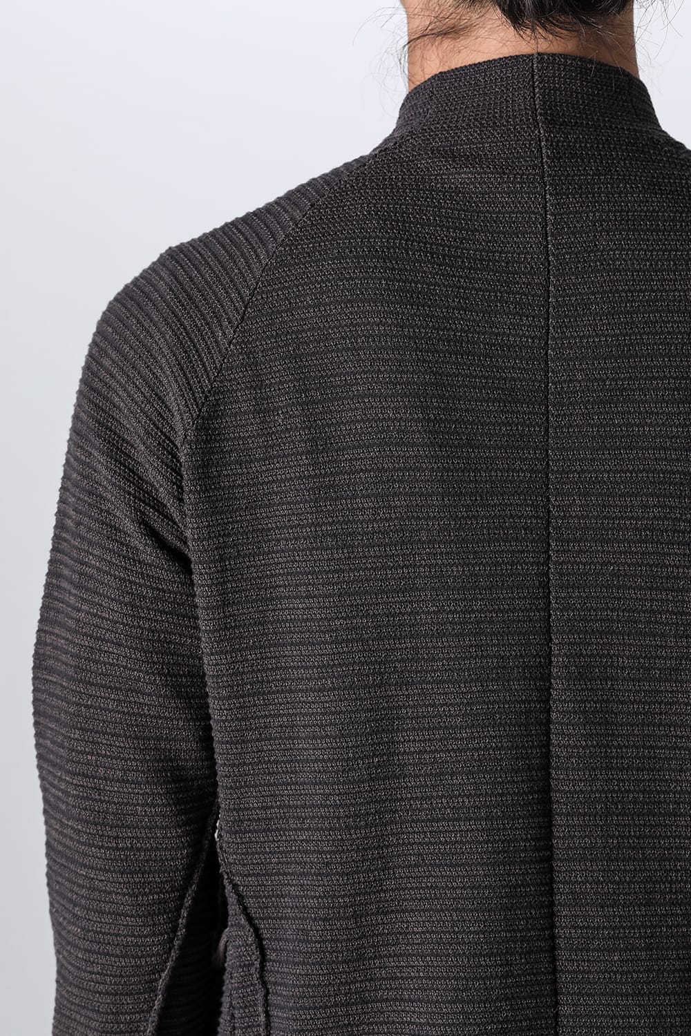 Knit jacket High twist cotton stripe Mad Gray