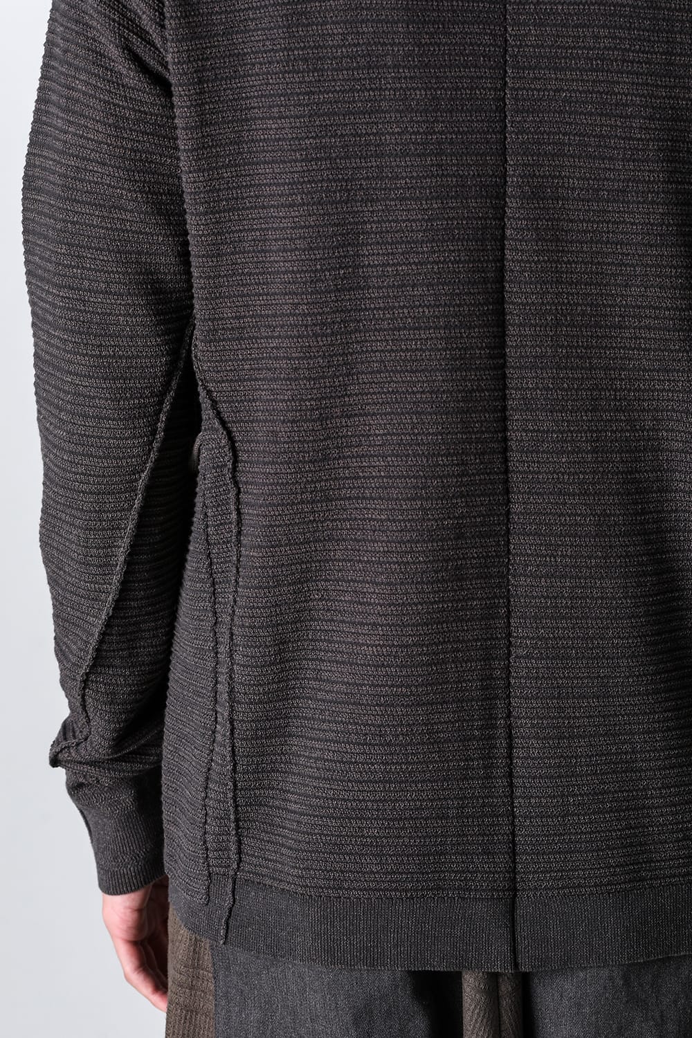 Knit jacket High twist cotton stripe Mad Gray