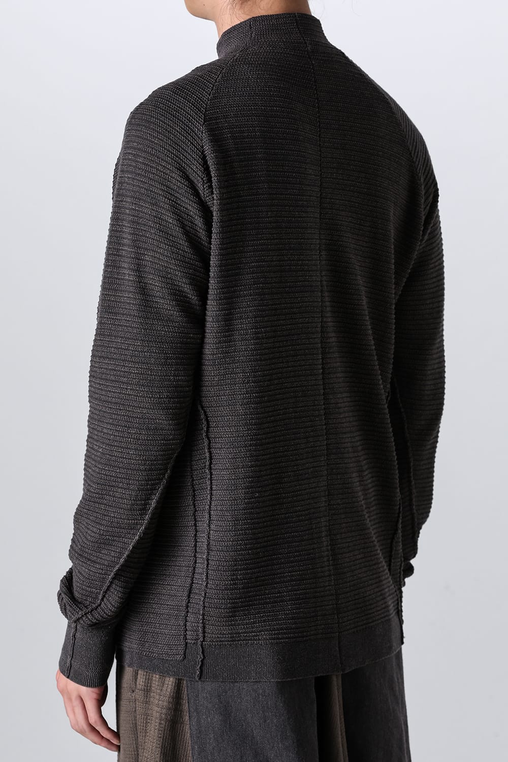 Knit jacket High twist cotton stripe Mad Gray