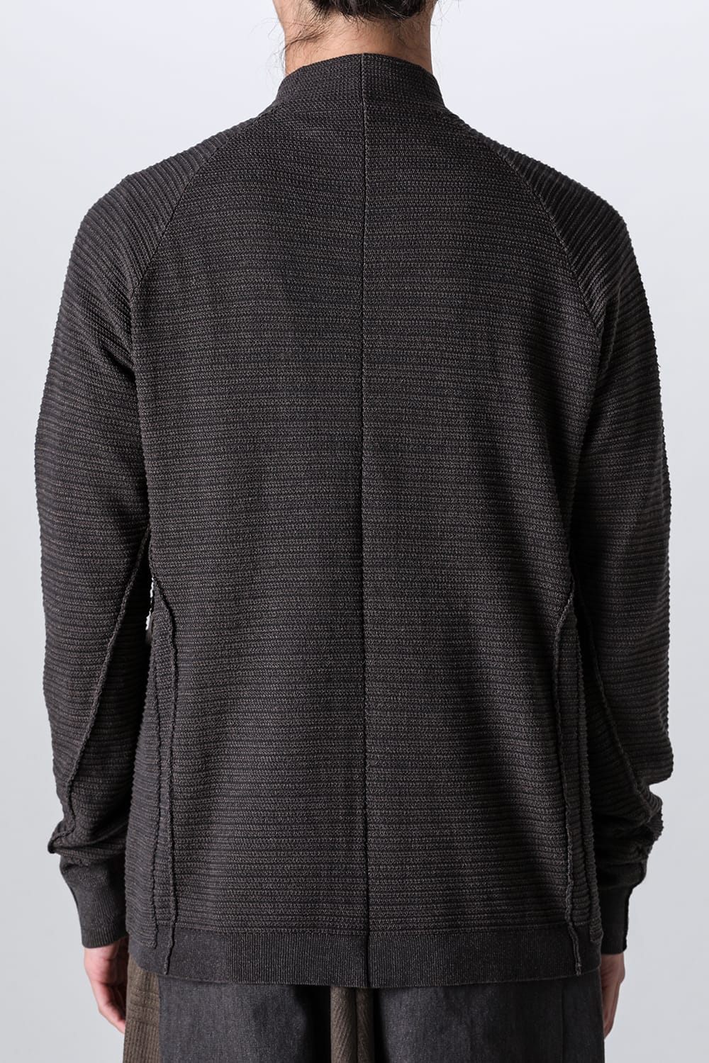 Knit jacket High twist cotton stripe Mad Gray