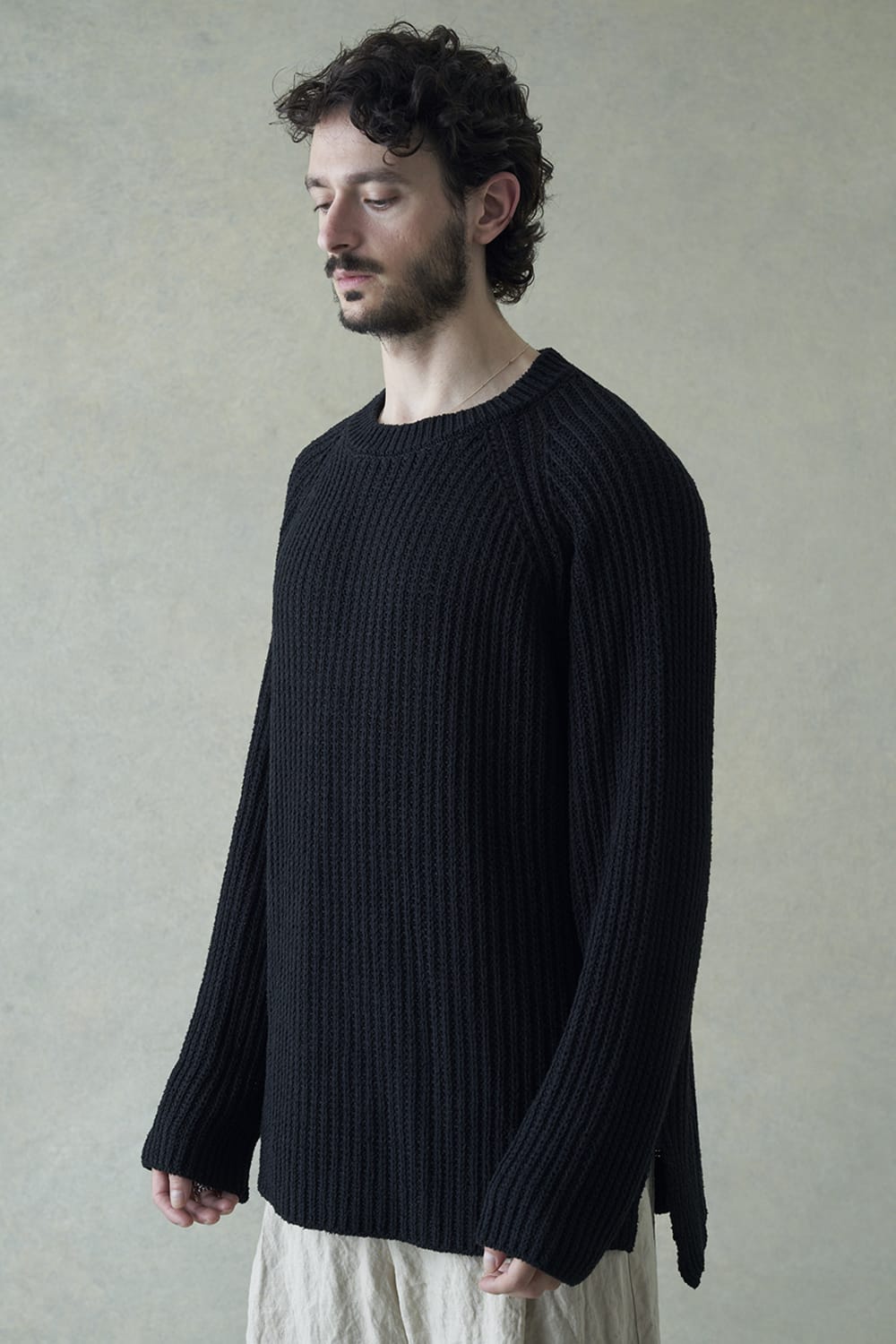 Knit long sleeve loose fit Black