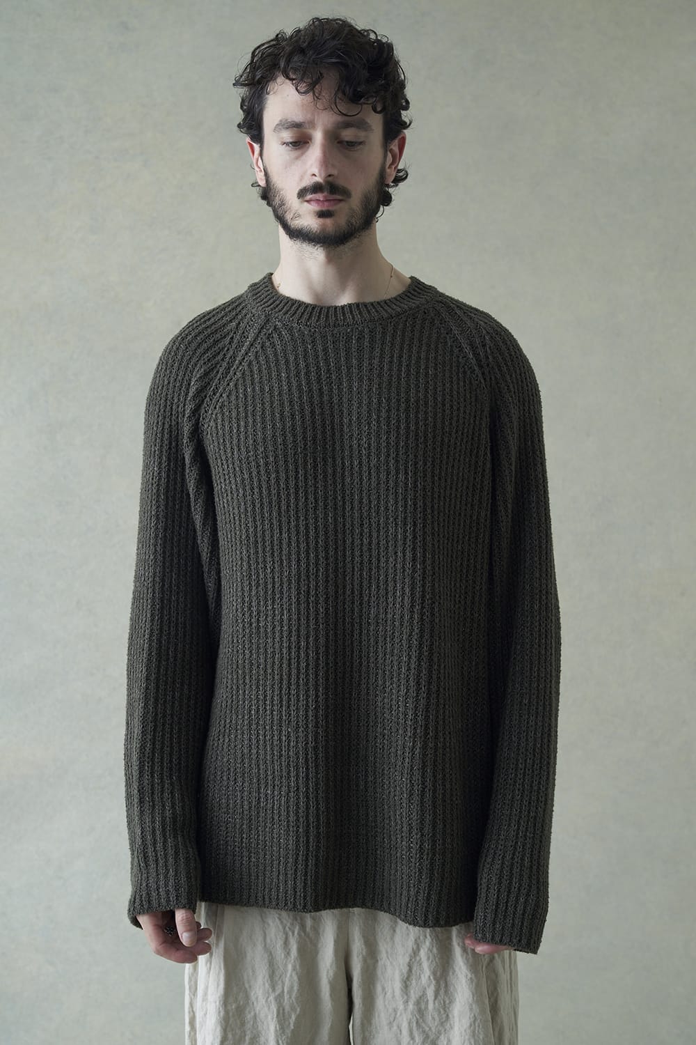 Knit long sleeve loose fit Olive