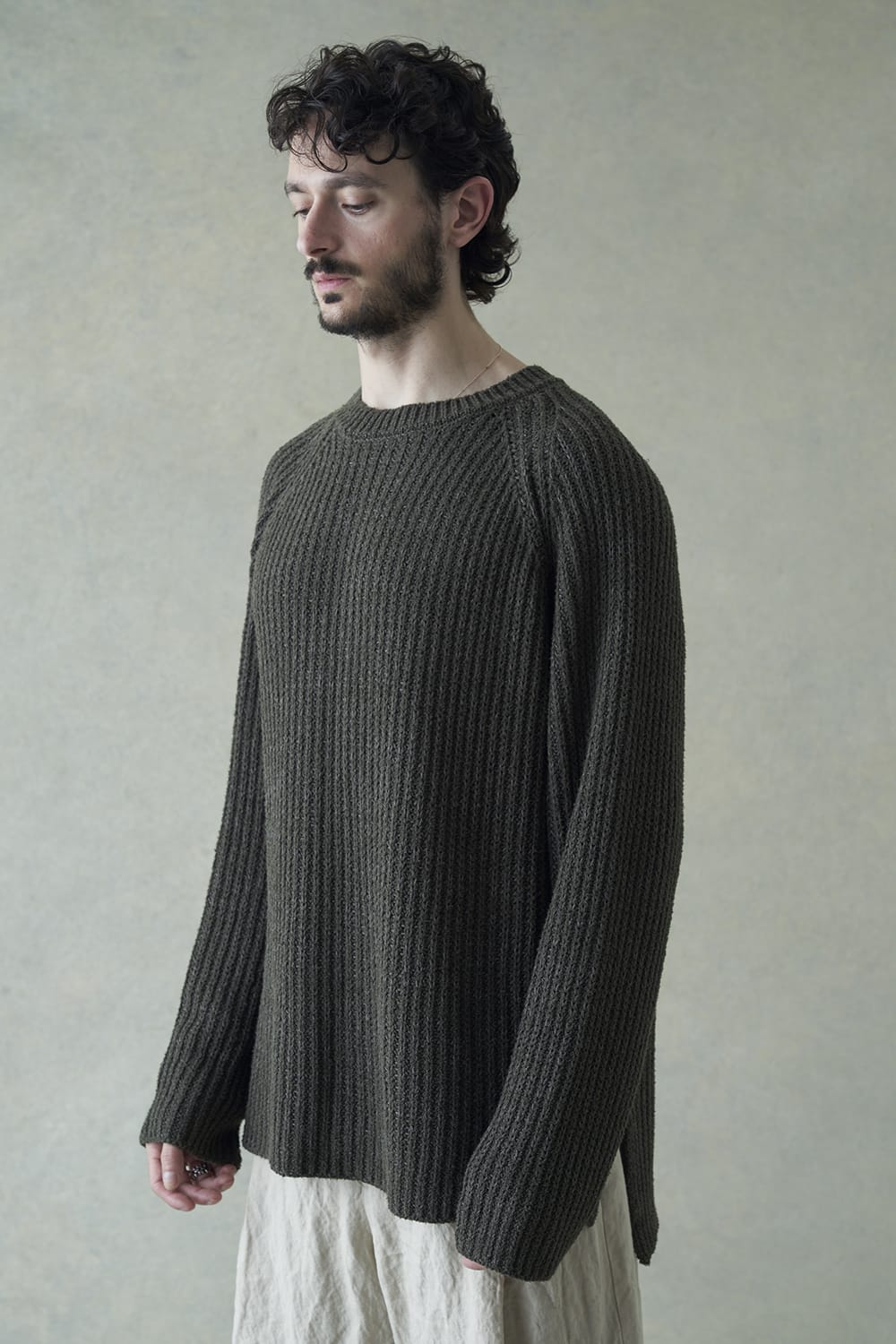 Knit long sleeve loose fit Olive