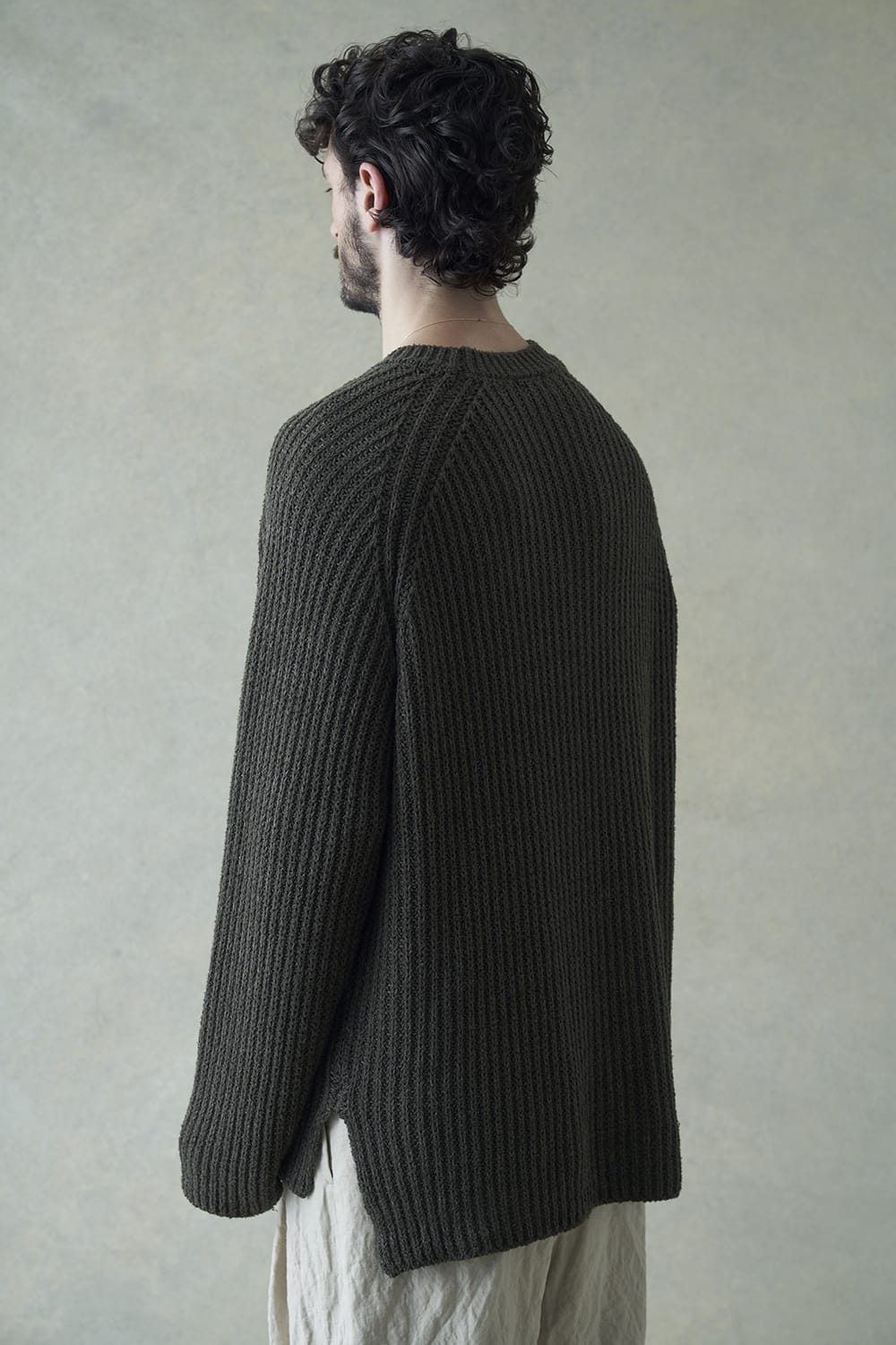 Knit long sleeve loose fit Olive