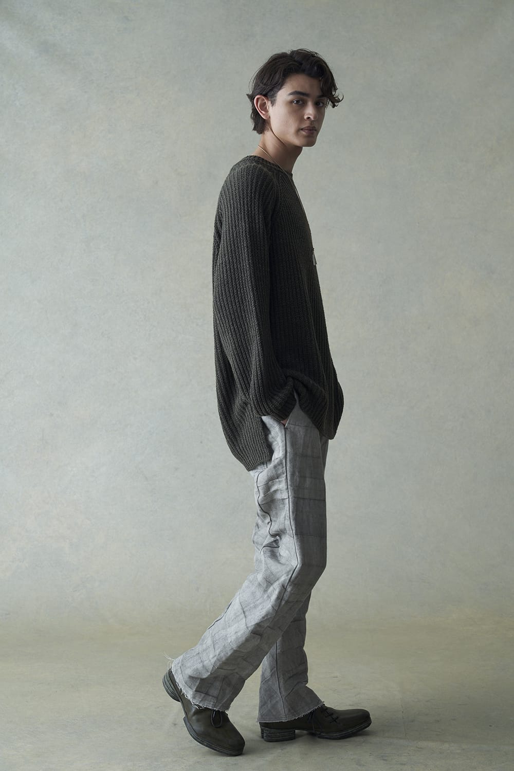 Knit long sleeve loose fit Olive